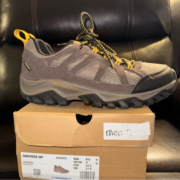 Merrell Oakcreek WP Hiking Shoes Mens Size 9.5 Color Brown Espresso New In Box - Picture 5 of 7
